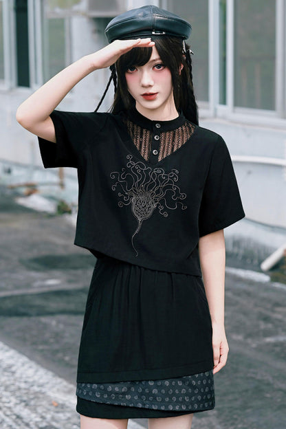 深海刺繍ダークドールセットアップ