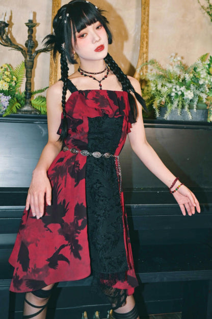 Dunkelkrähen-Chiffonkleid