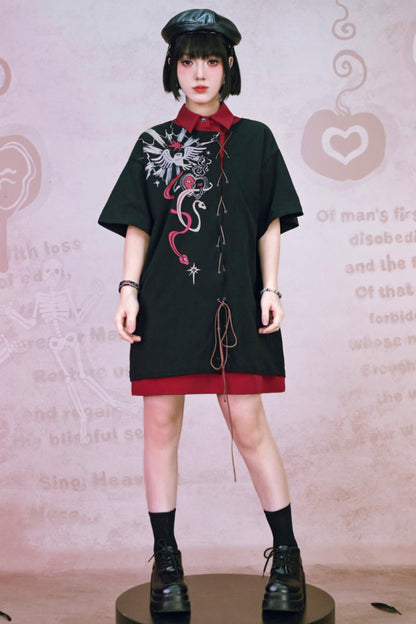 Dekadentes neogotisches T-Shirt-Kleid