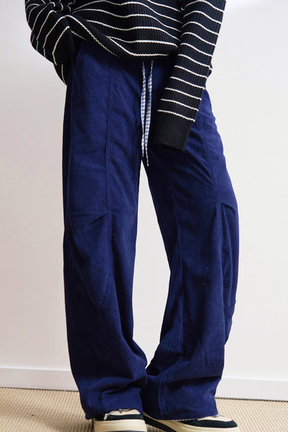 ストレートレッグソリッドコーデュロイスラックス