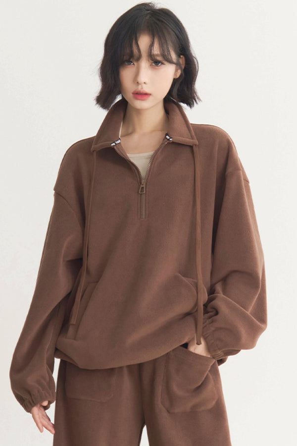 Gravity Muse: Spring/Autumn Casual Half-Zip Set