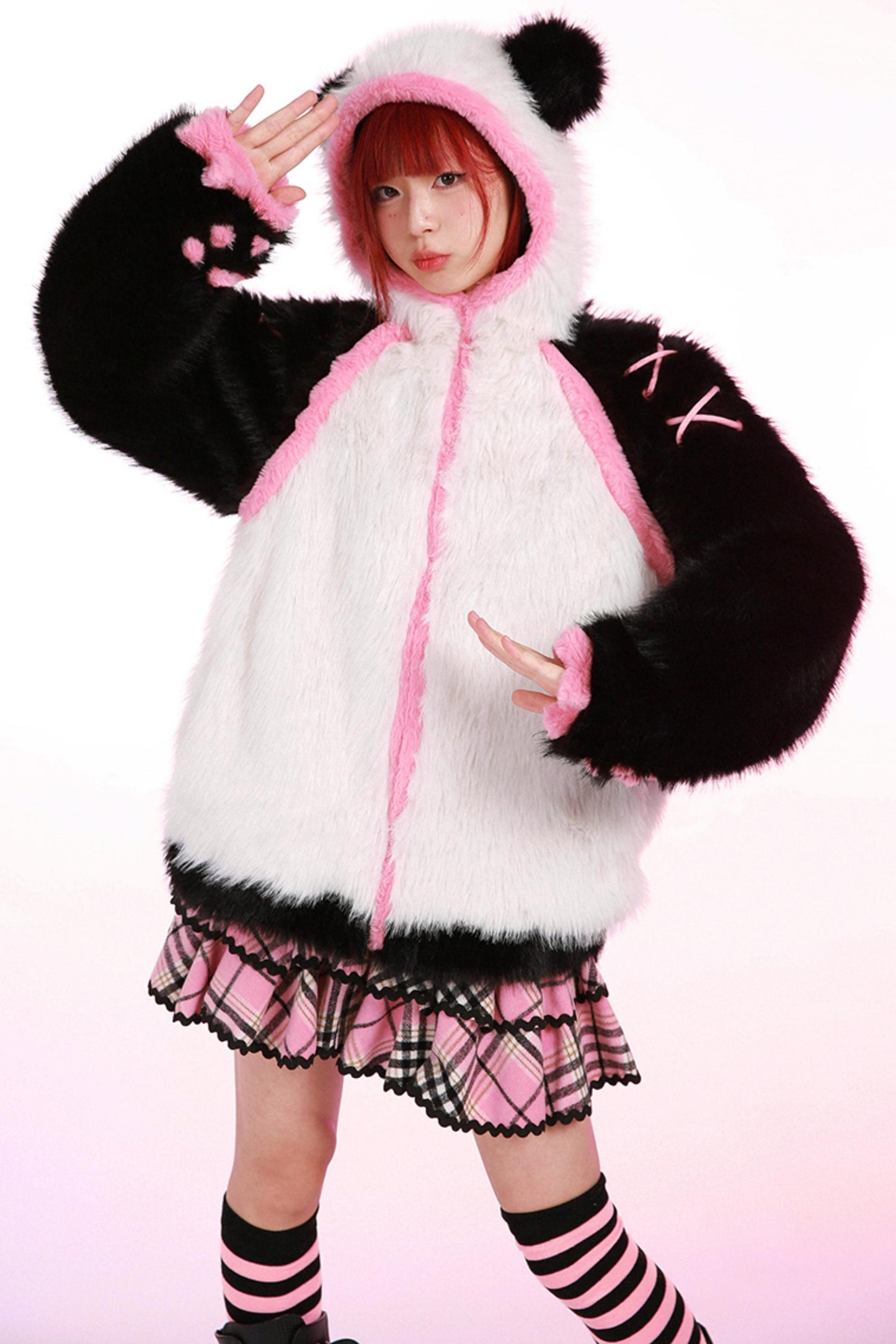 Subculture Faux Fur Panda Jacket