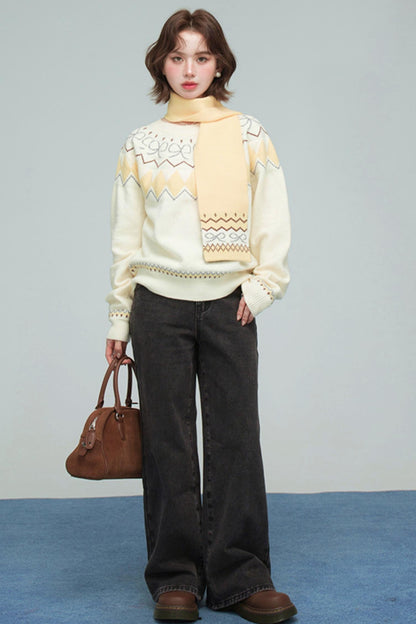 フェアアイルチーズロールセーター