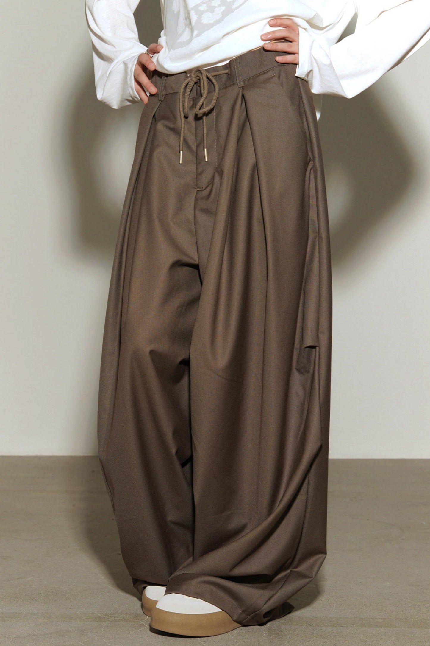 重力高腰阔腿裤