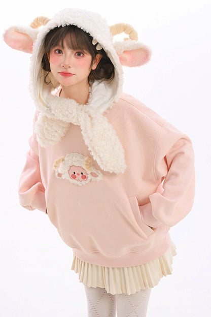 Forest Girl Lamb Fleece Sweatshirt + Hat