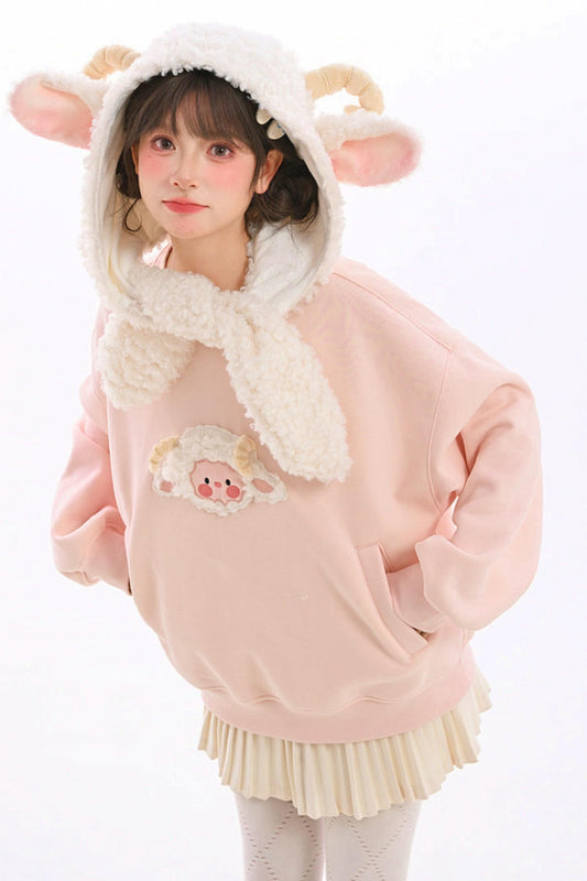 Forest Girl Lamb Fleece Sweatshirt + Hat