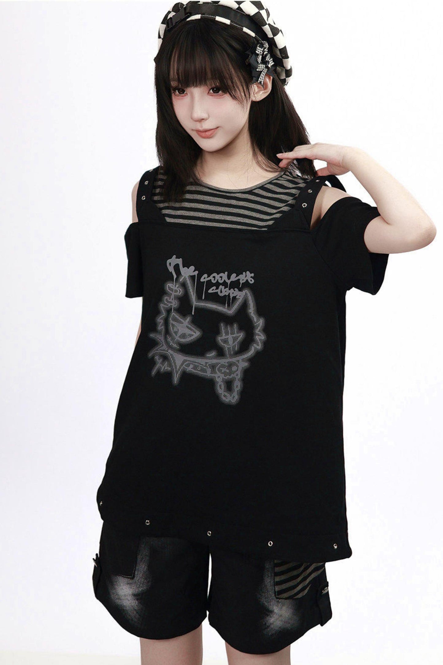 Schwarze-Katze-Rock-Punk-Set