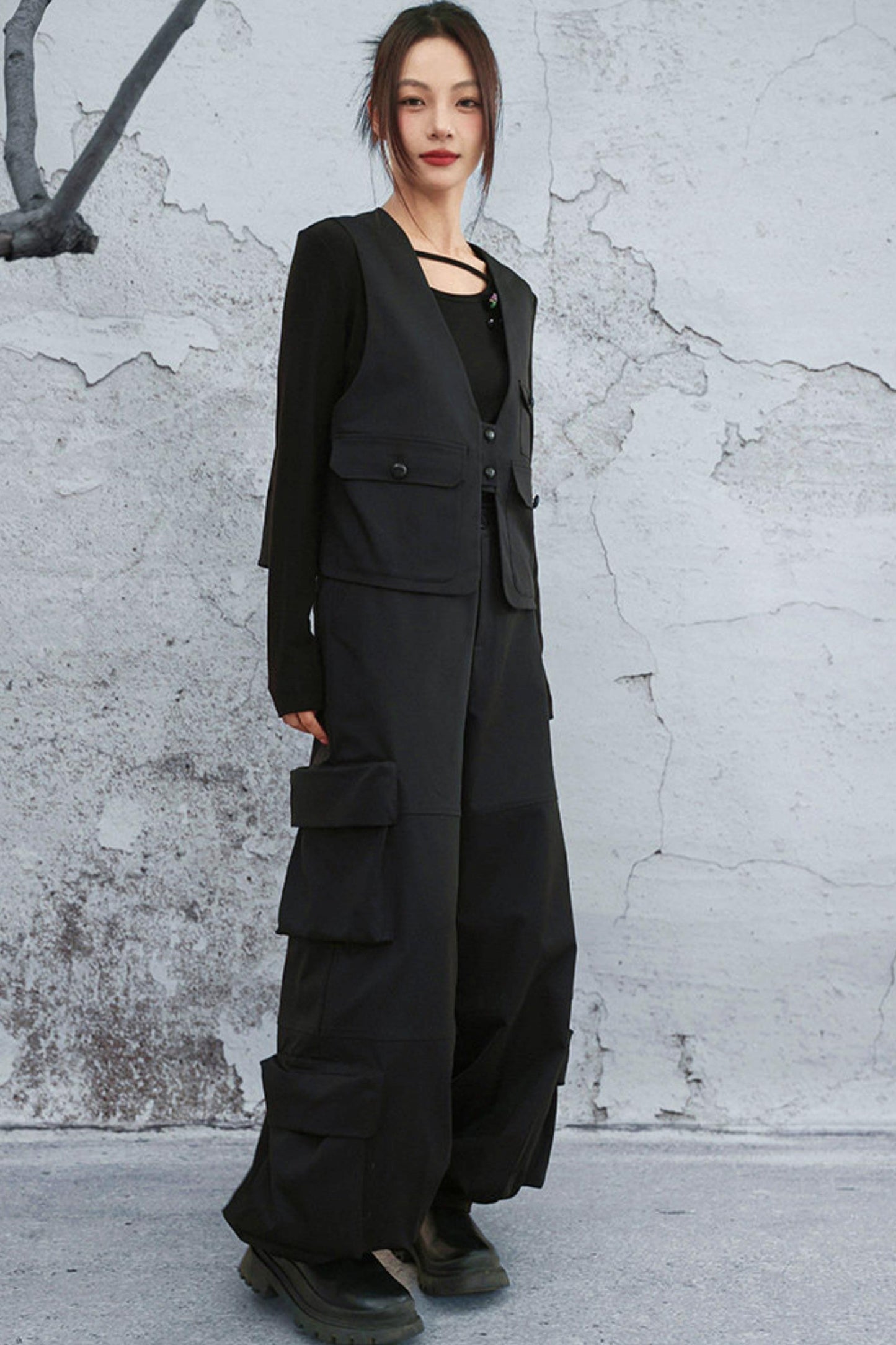 クリスタルボタンベルベットニットトップス