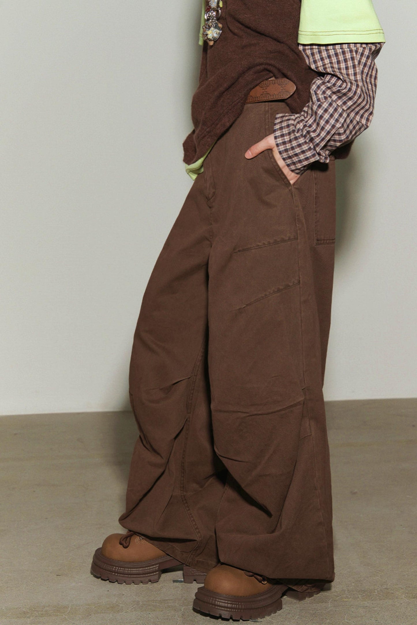 Vintage-gewaschene Plisseehose