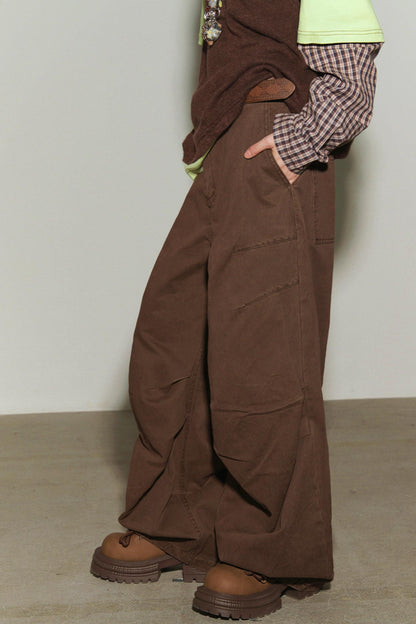 Vintage-gewaschene Plisseehose