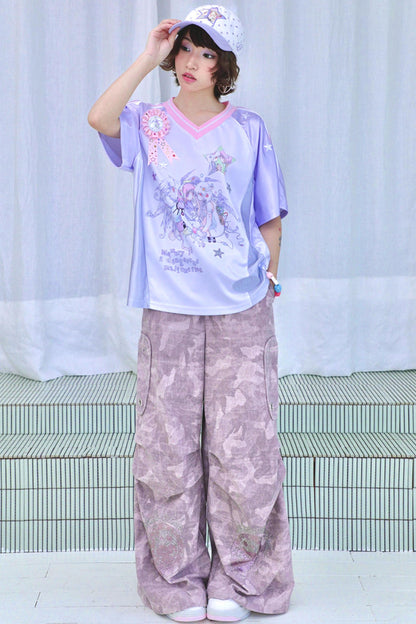 Pantalon large camouflage ange
