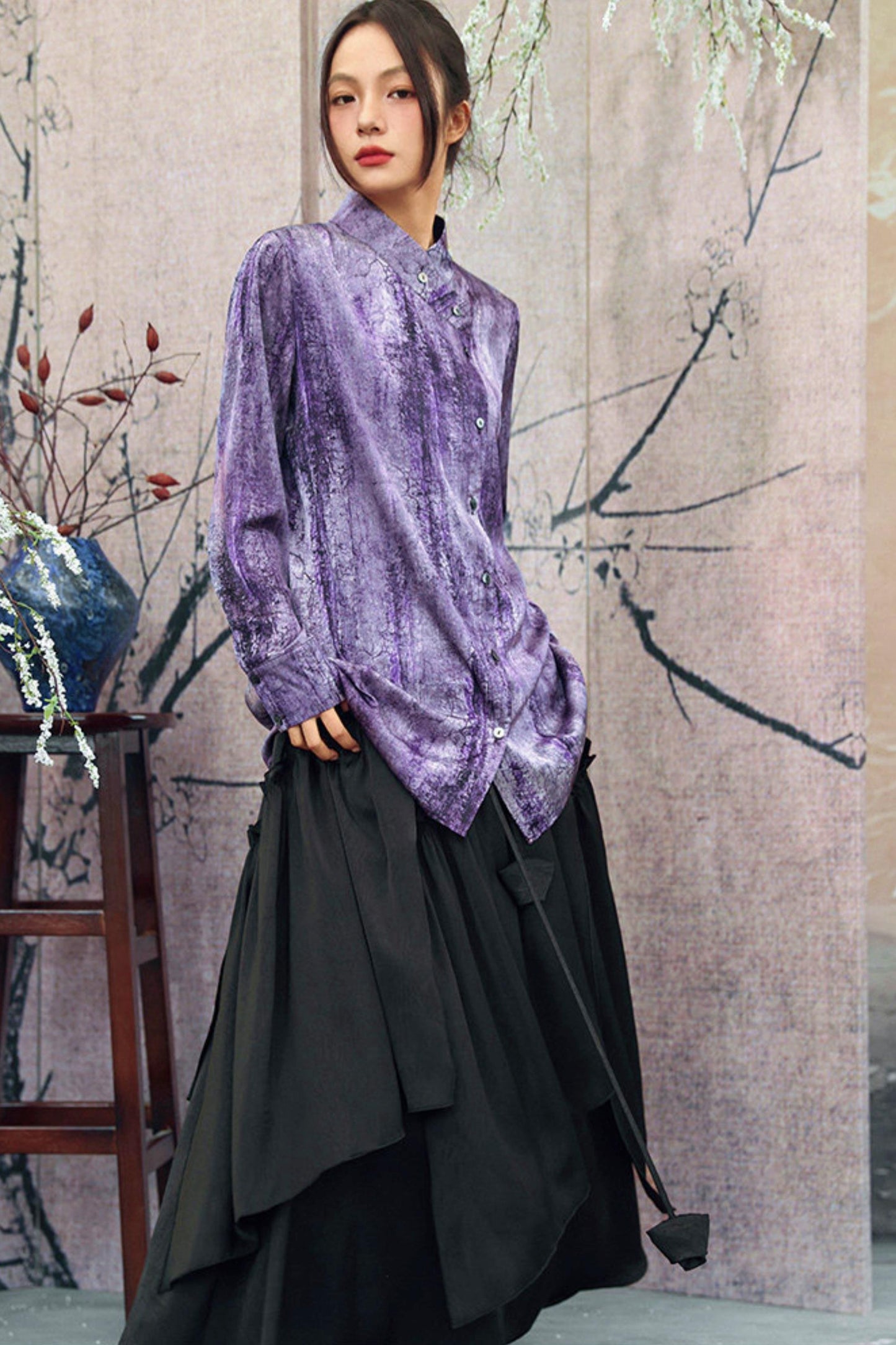Dark Romantic Satin Skirt