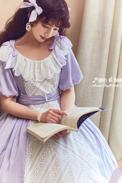 Robe Lolita de Servante avec Dentelle et Rubans