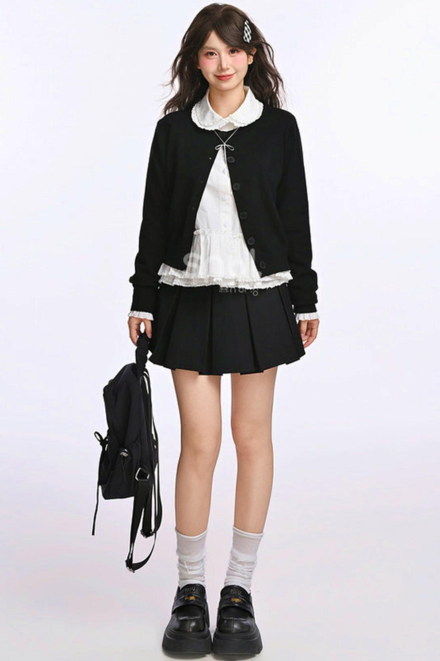 Double Layer Lace Doll Collar Blouse