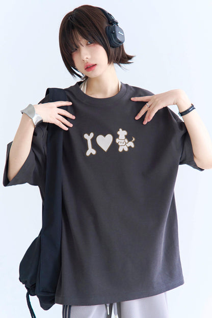 Embroidered Papi Crew Neck T-Shirt