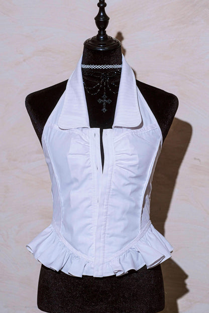 Gothic-Maid-Halter-Oberteil