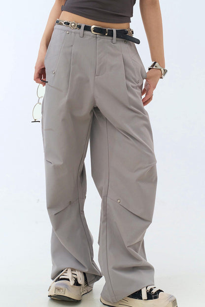 リラックスフィットプリーツレッグパンツ