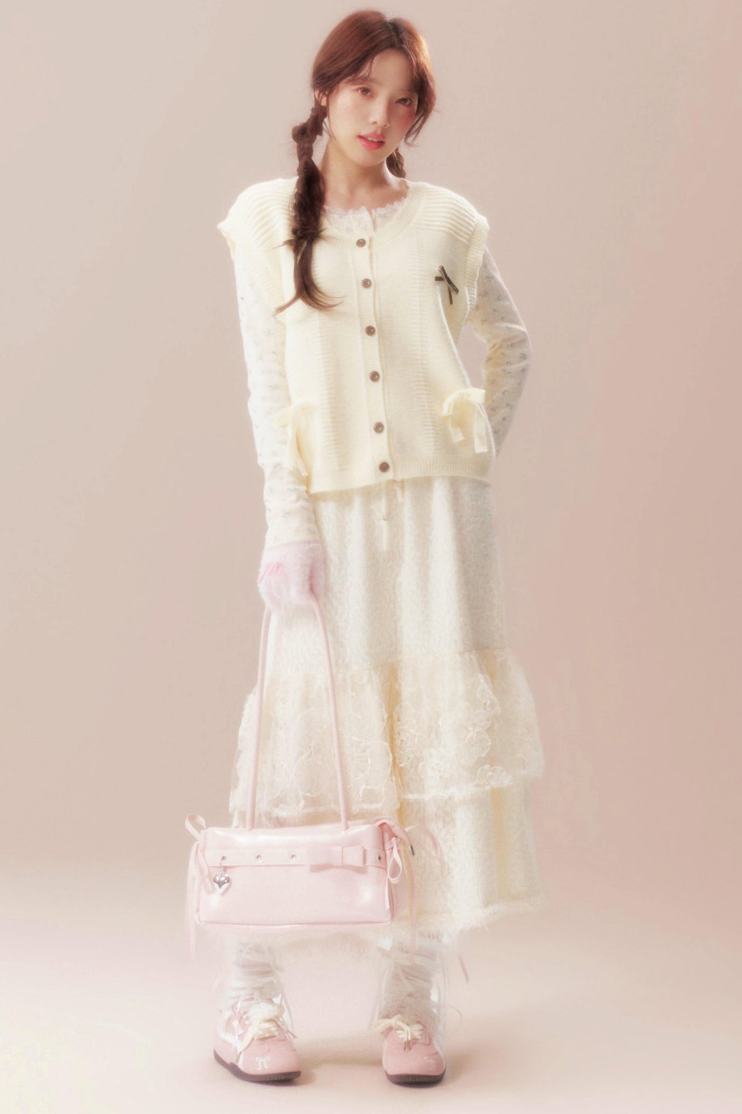 ムーンライトソングリボンニットベスト