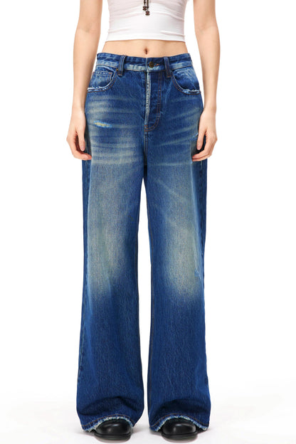 ディストレストウォッシュドデニムパンツ