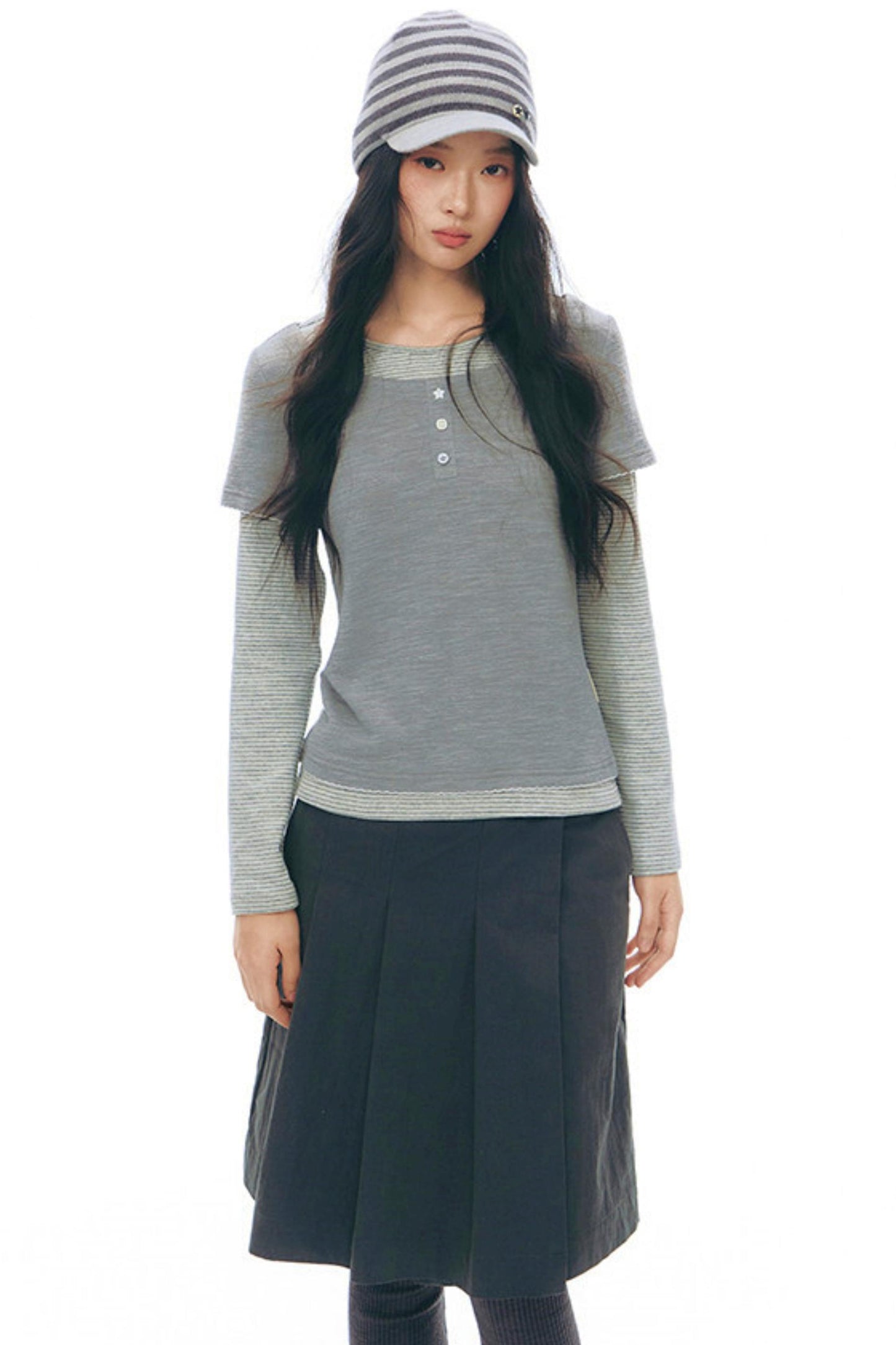 ボーダーニットキャップ