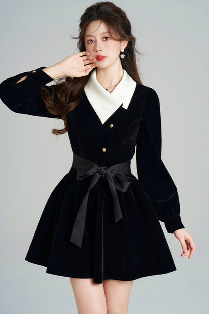 Black Velvet Hepburn Dress