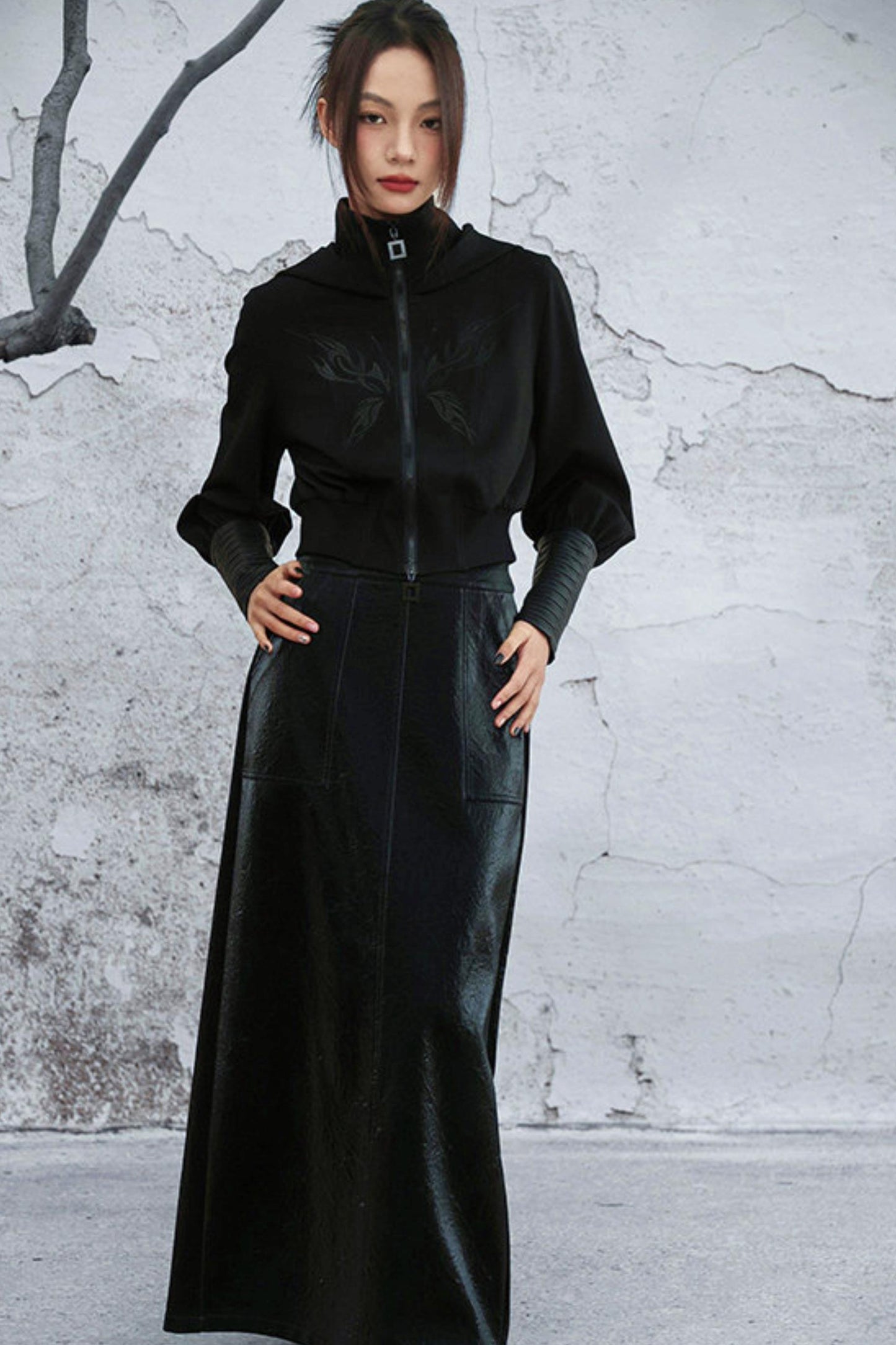 ダークビッグフードショートジャケット