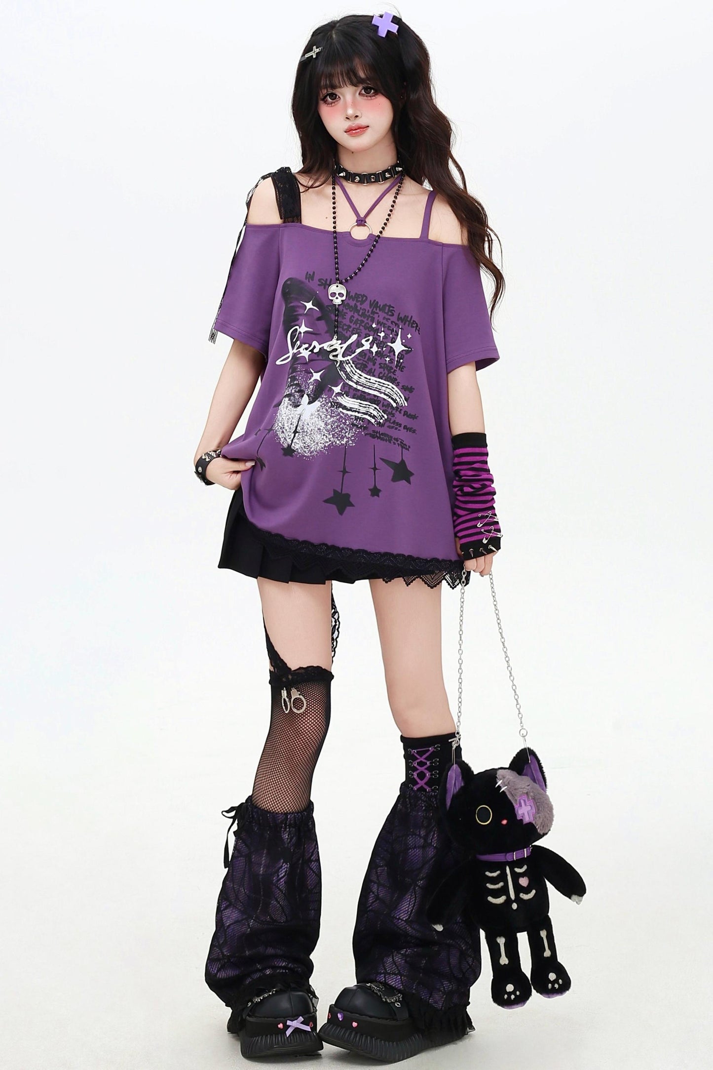 アジアンワンショルダールーズTシャツ