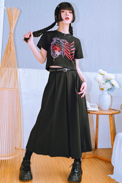 Dark Floral Printed Top