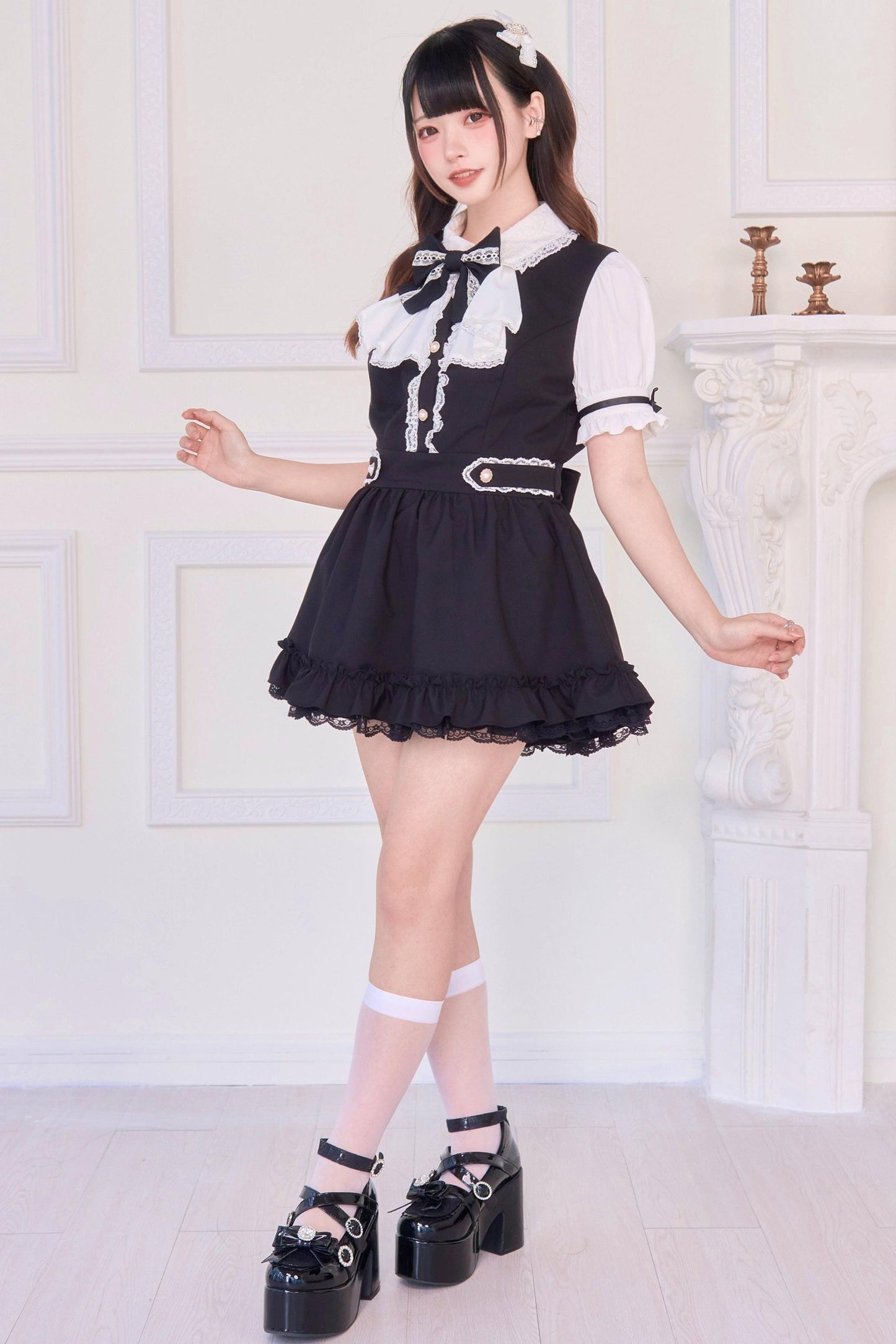 量産お嬢様ストライプワンピース