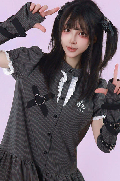 ハートリボンサブカル制服ワンピース