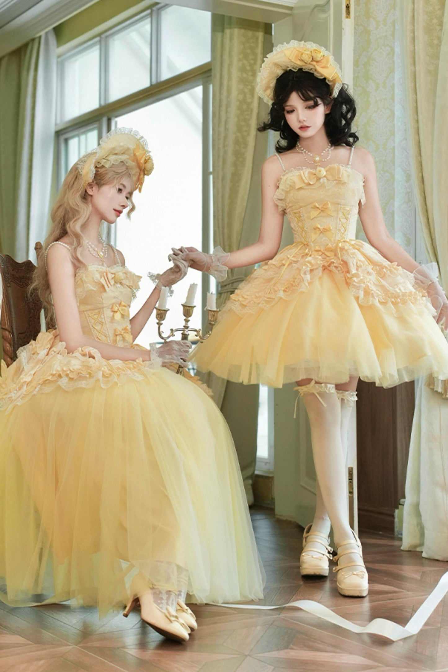 Flower Sweet Mesh Corset Lolita Setup