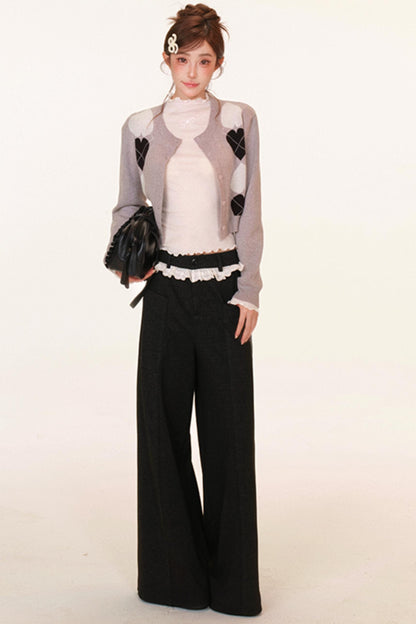 Heart-Pattern Winter Sweater + Pants + Top