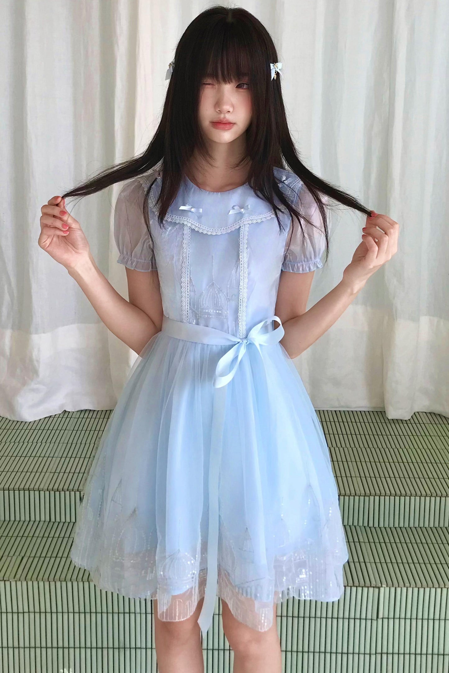 Princess Lace Doll Collar Dress