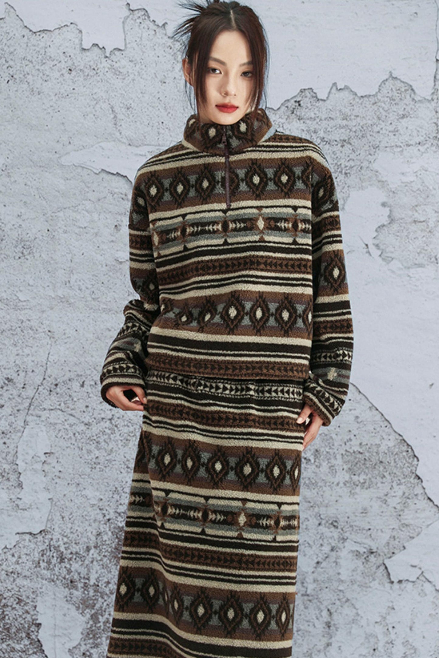 レトロドローストリングファースカート