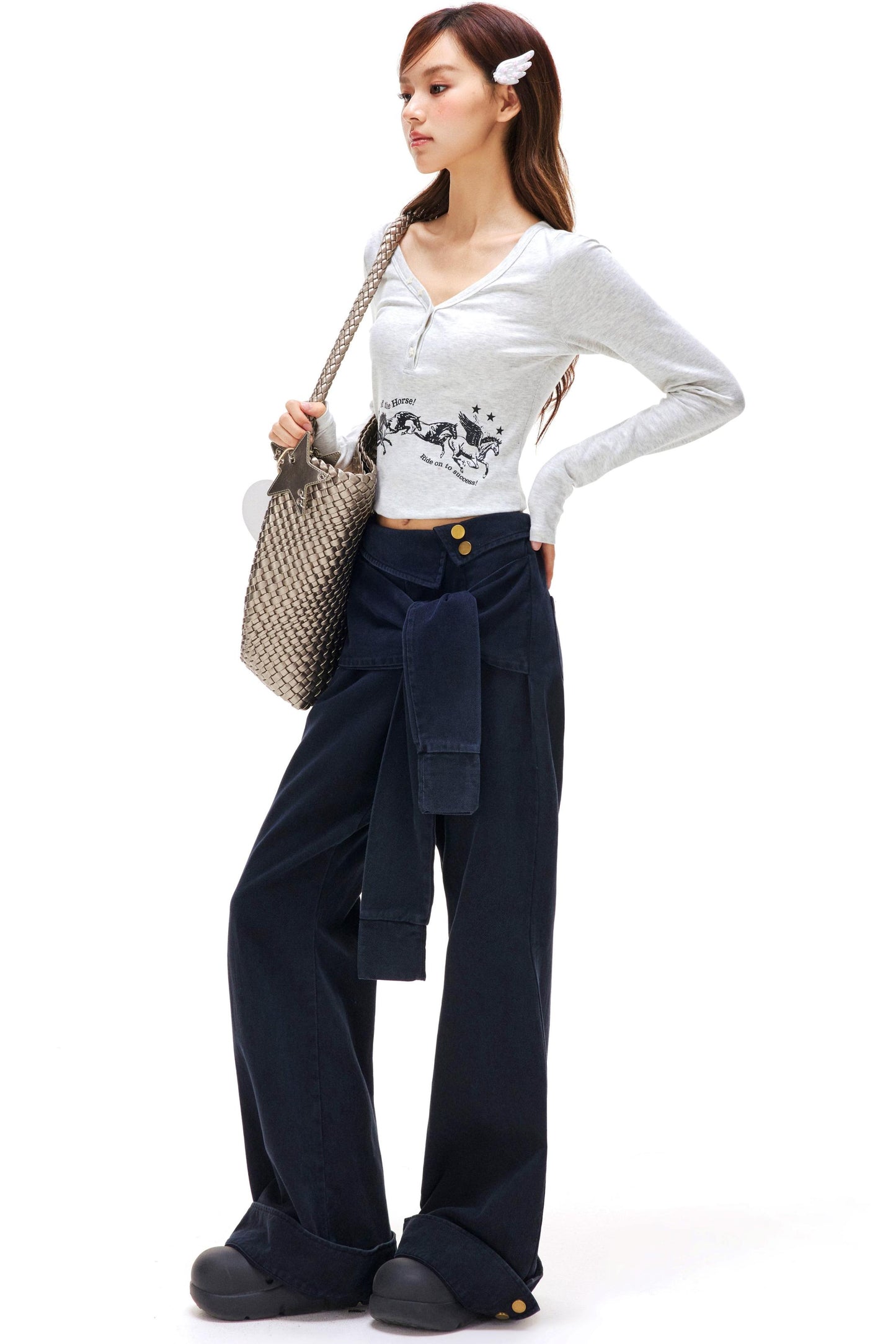 Happy Horse Design Star V-neck Top