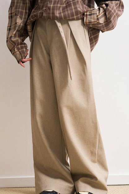 ミニマルワイドレッグソリッドパンツ