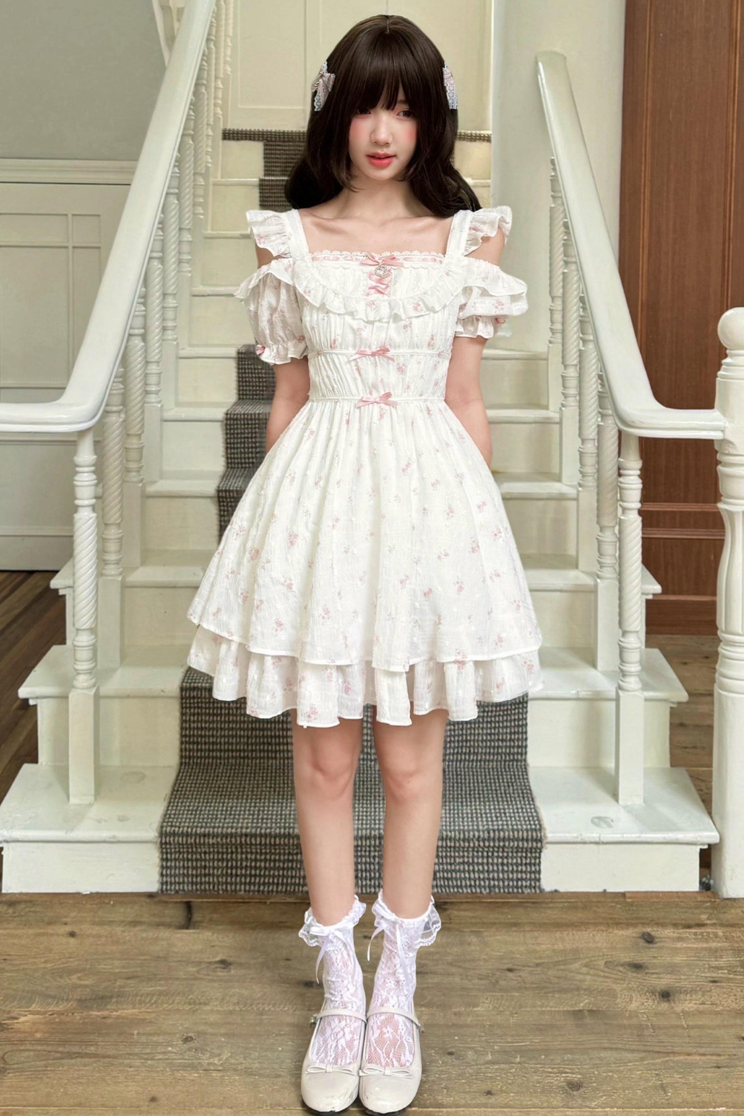 Rosa-Blüten-Prinzessinnenkleid