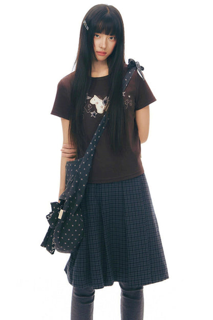 プリーティッドエーラインミディスカート