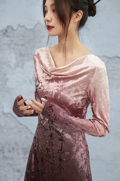 フローラルヴィンテージフレアドレス