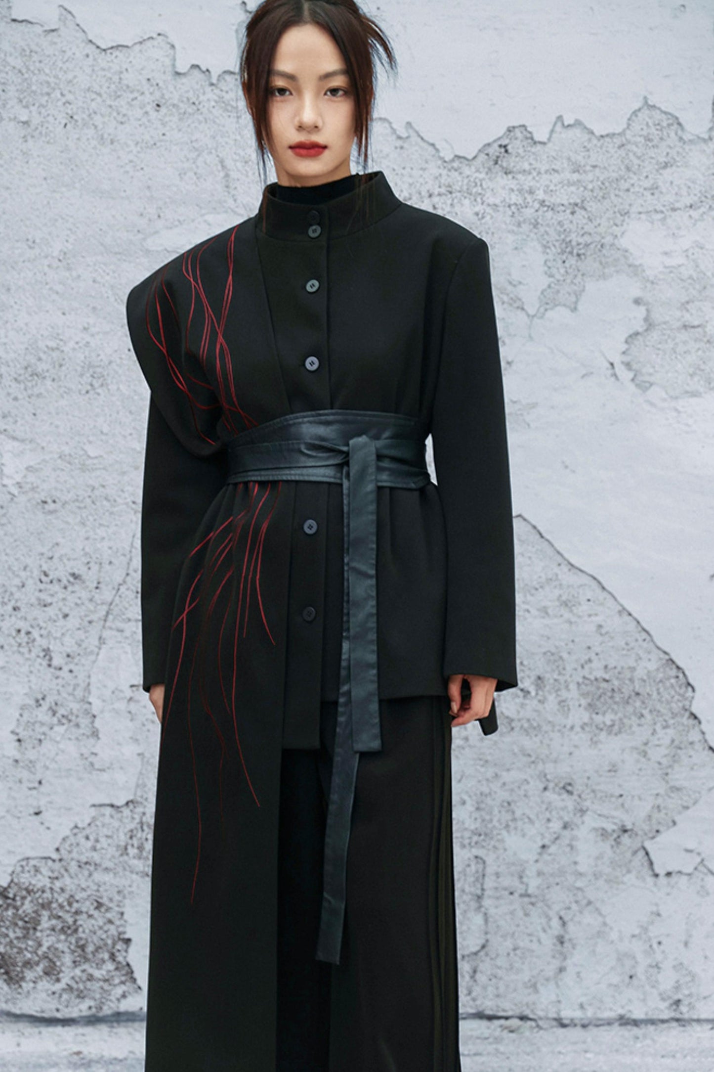 アシメトリカルパッチワークブレザー