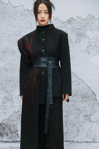 アシメトリカルパッチワークブレザー