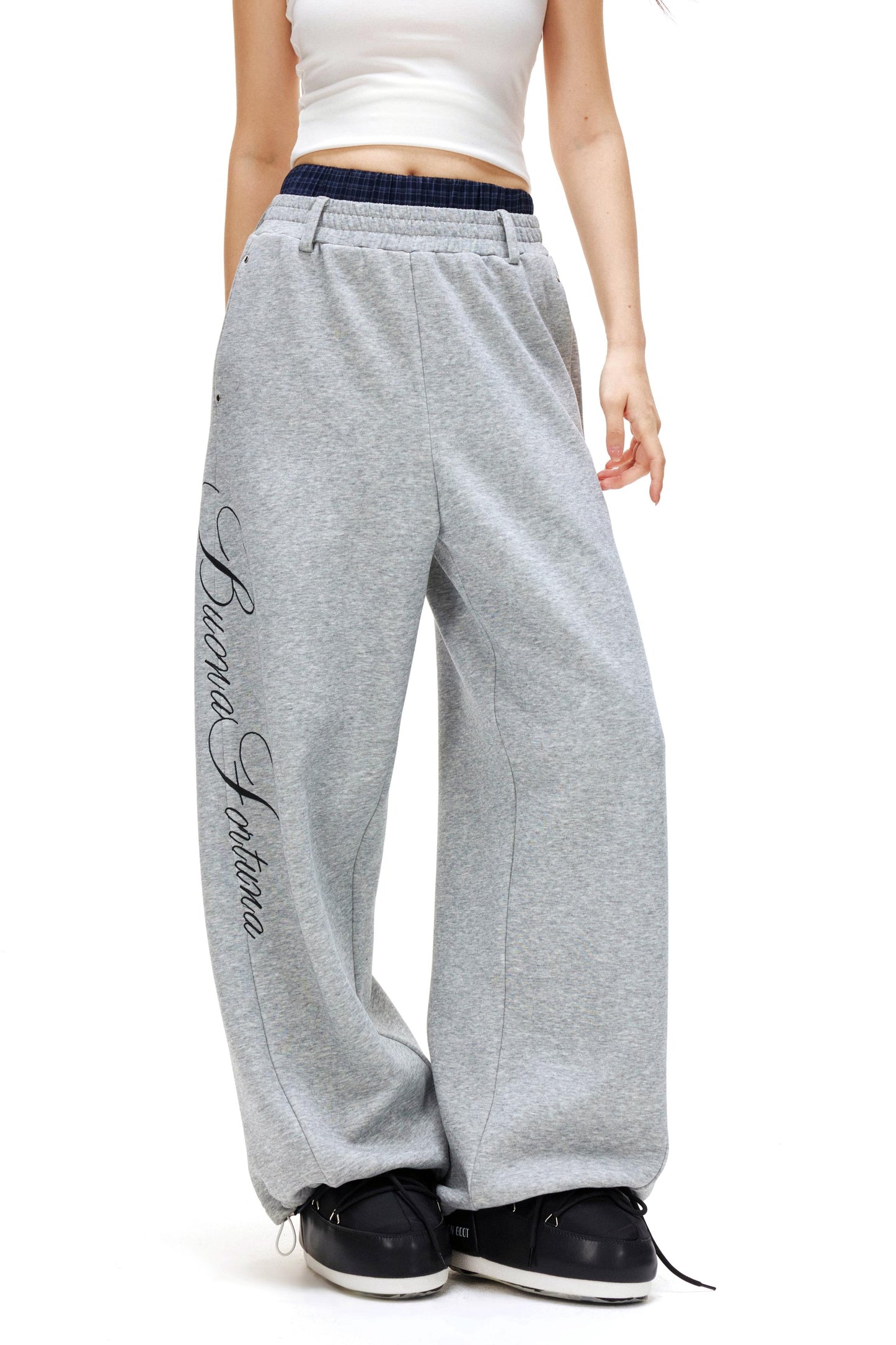 レータラインルーズスウェットパンツ