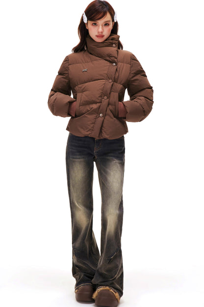 American Retro Stand Collar Down Jacket