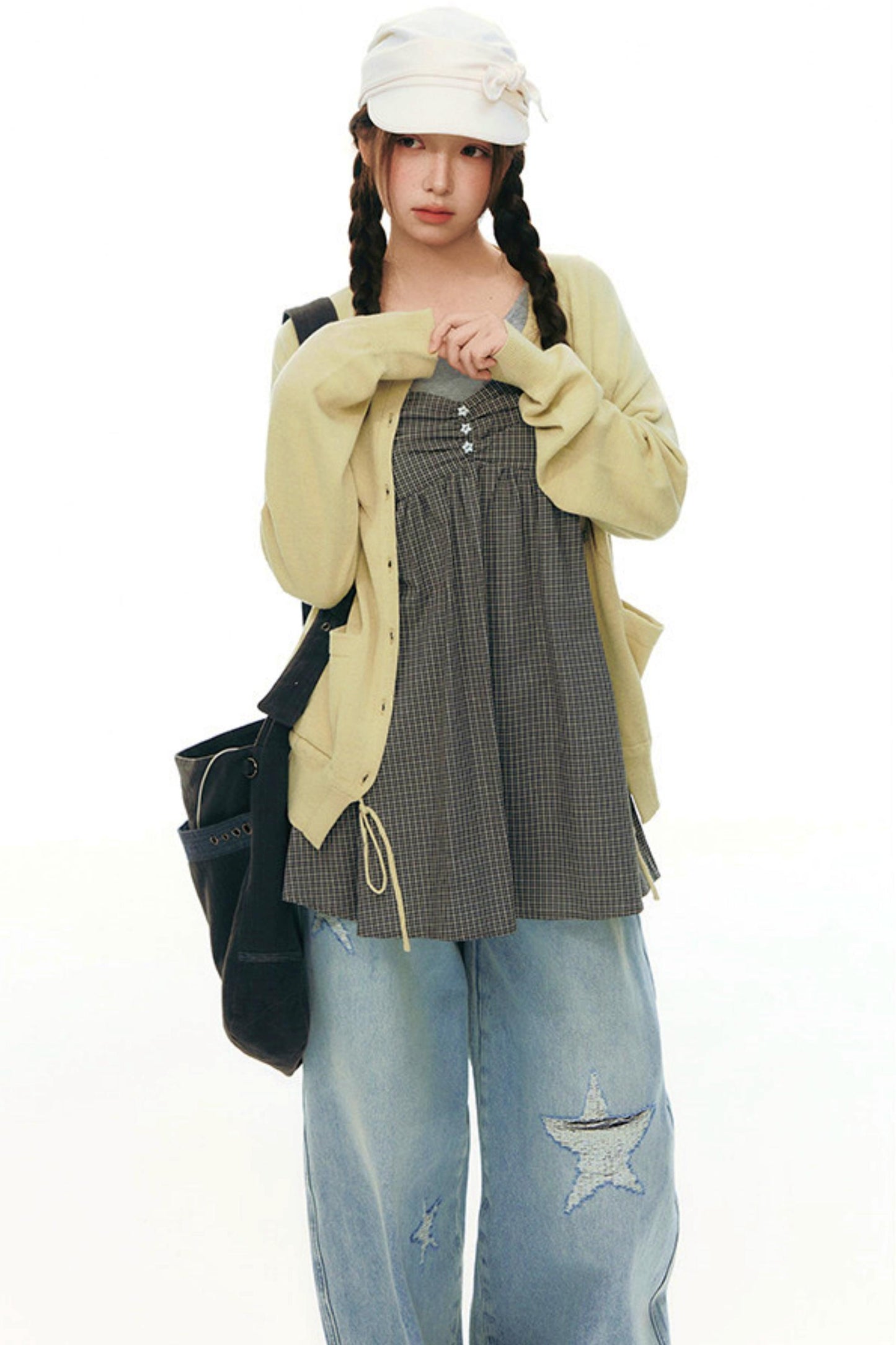 Cardigan in maglia con coulisse