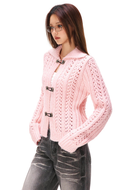 Y2Kハロウアウトニットカーディガン