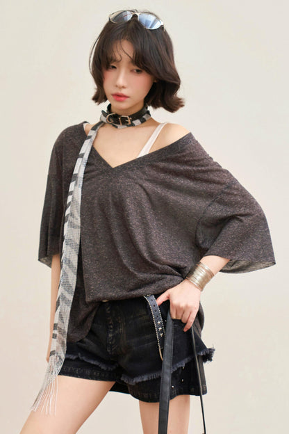 Loose Neck Design Top