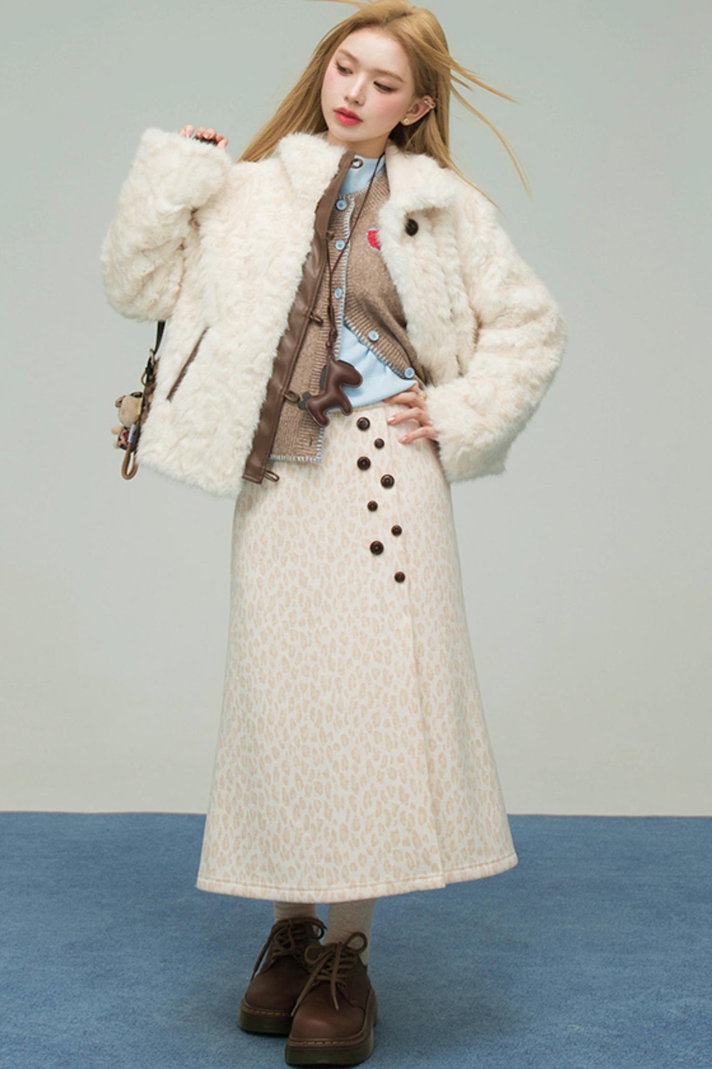 クレイブラウンウールカーディガン