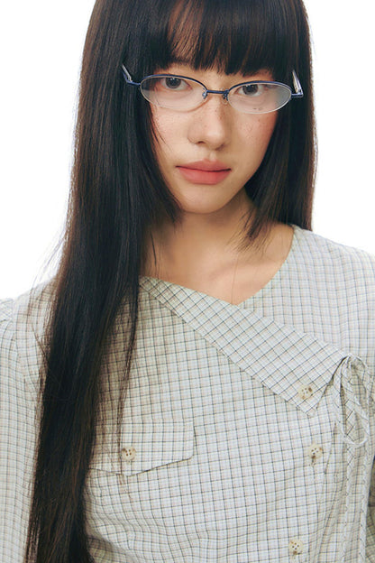 Y2Kリトルチェックドシャツ+スカート