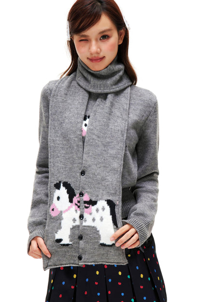 Little Horse Jacquard Sweater + Scarf
