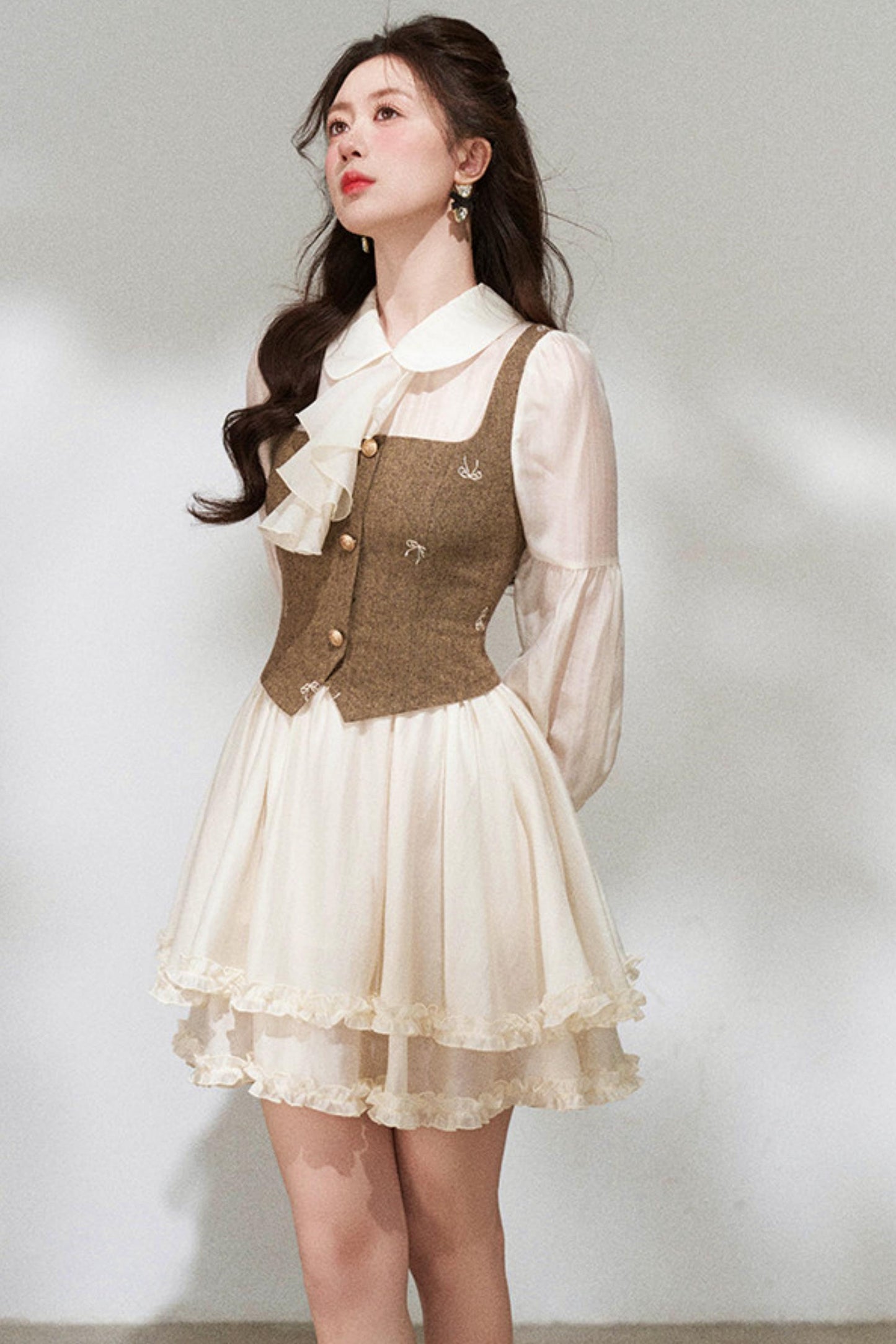 프렌치 니치 포트 투 피스 드레스